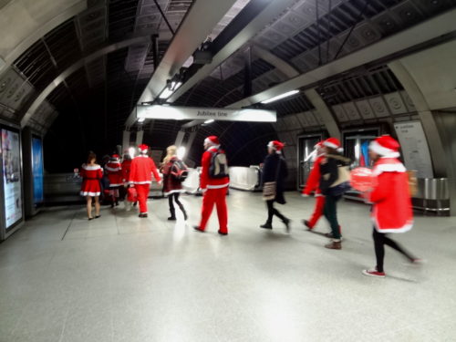 Santas on the tube