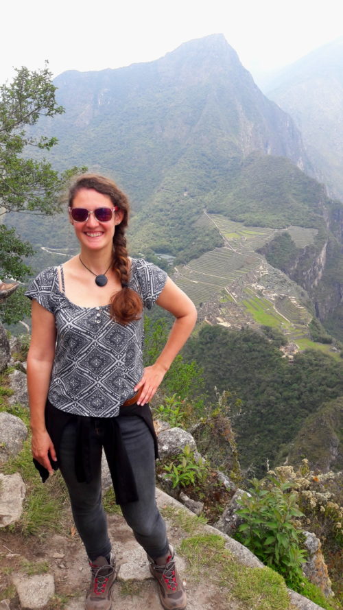 At the top of Huayna Picchu