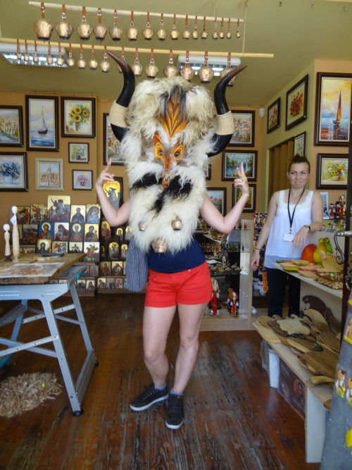 Me wearing the Kukeri mask