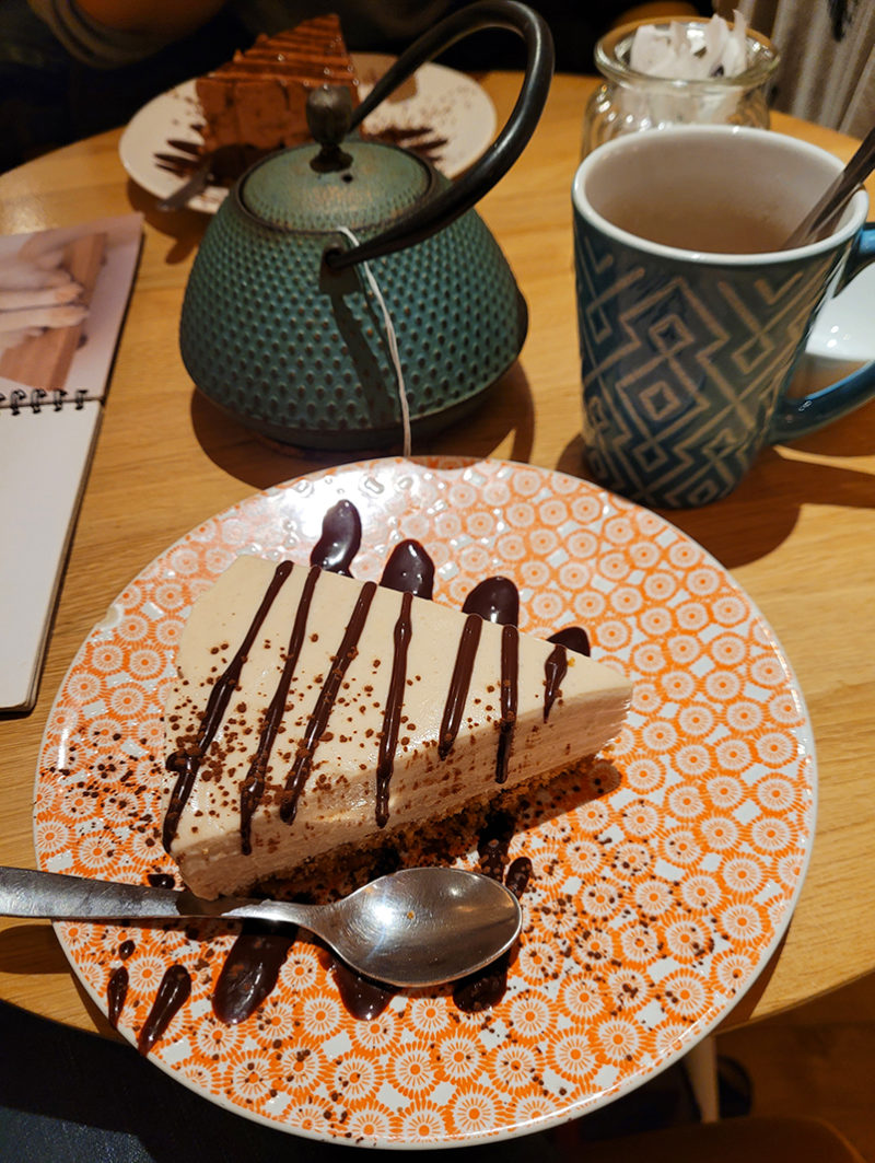 Chestnut cake and tea in the Chapristea Café, in Toulouse