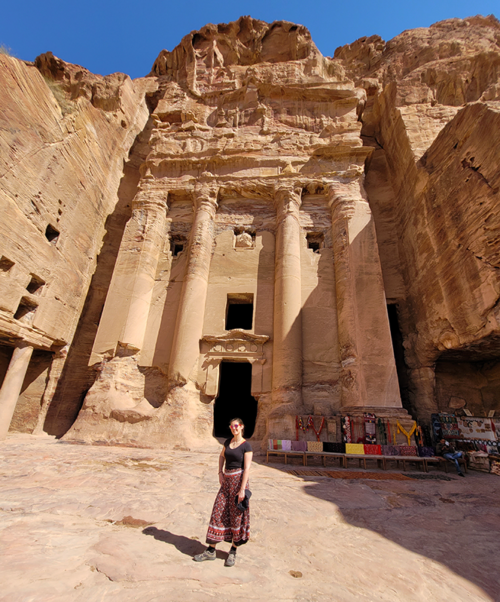 Me posing in front of one of the facades