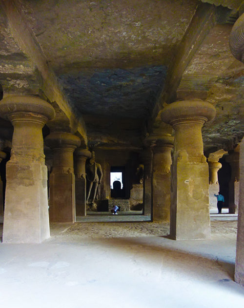 Columns in the Elephanta Caves