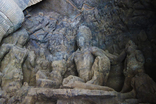 Statues in Elephanta Caves