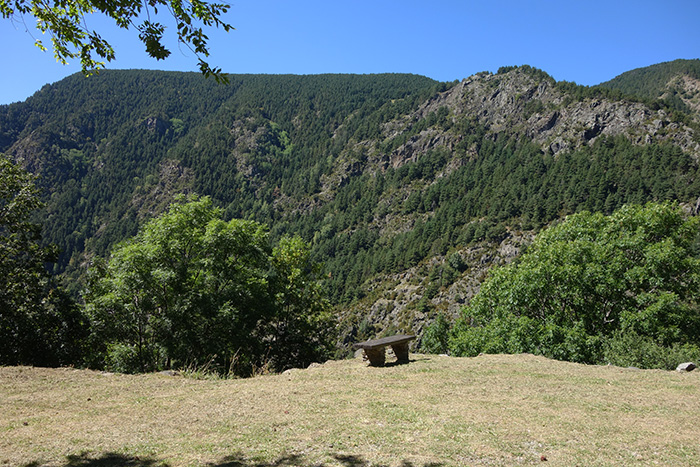 A bench in the mountains