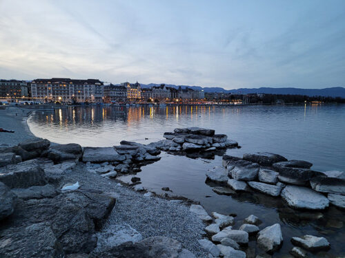 Lake Geneva at night