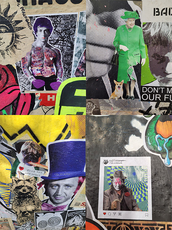 Collage of street art