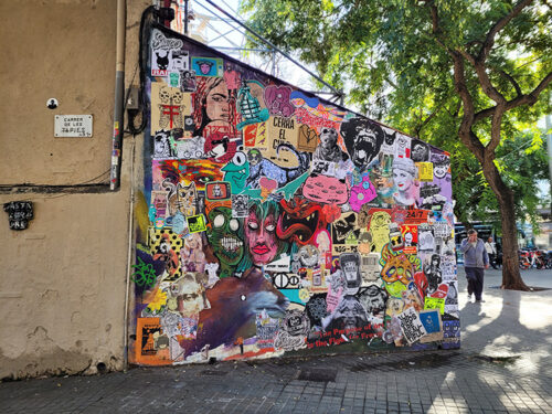 First wall of street art in Barcelona