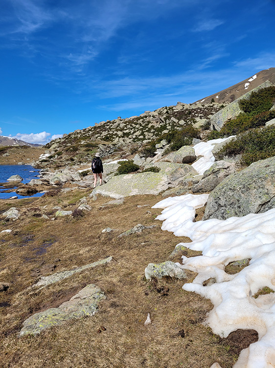 Walking next to the snow